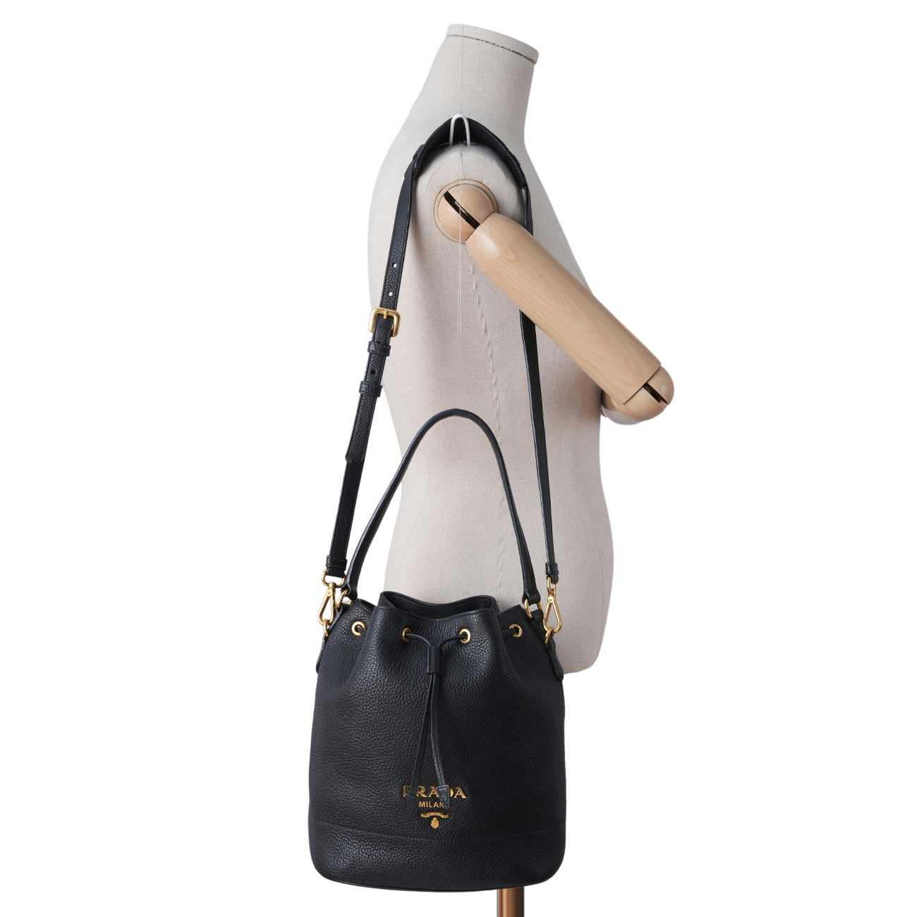 PRADA(USED)프라다 1BE018 비텔로 버킷백