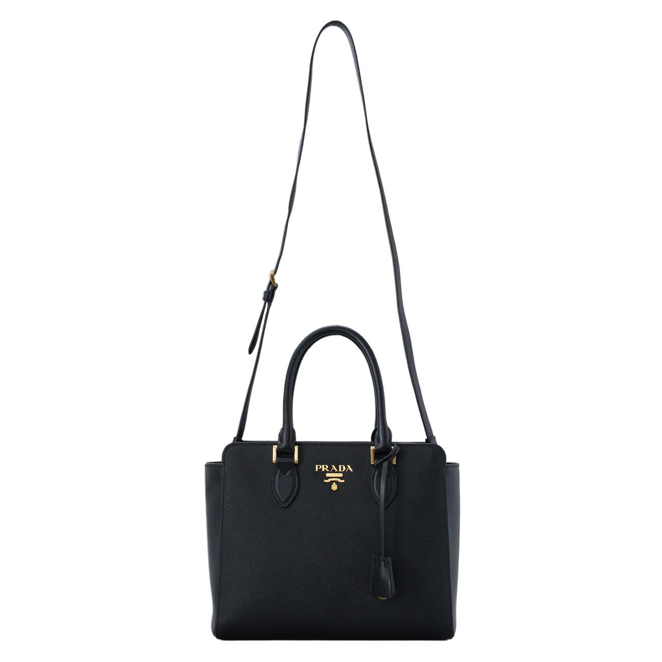 PRADA(USED)프라다 1BA113 사피아노 지퍼 투웨이백 블랙