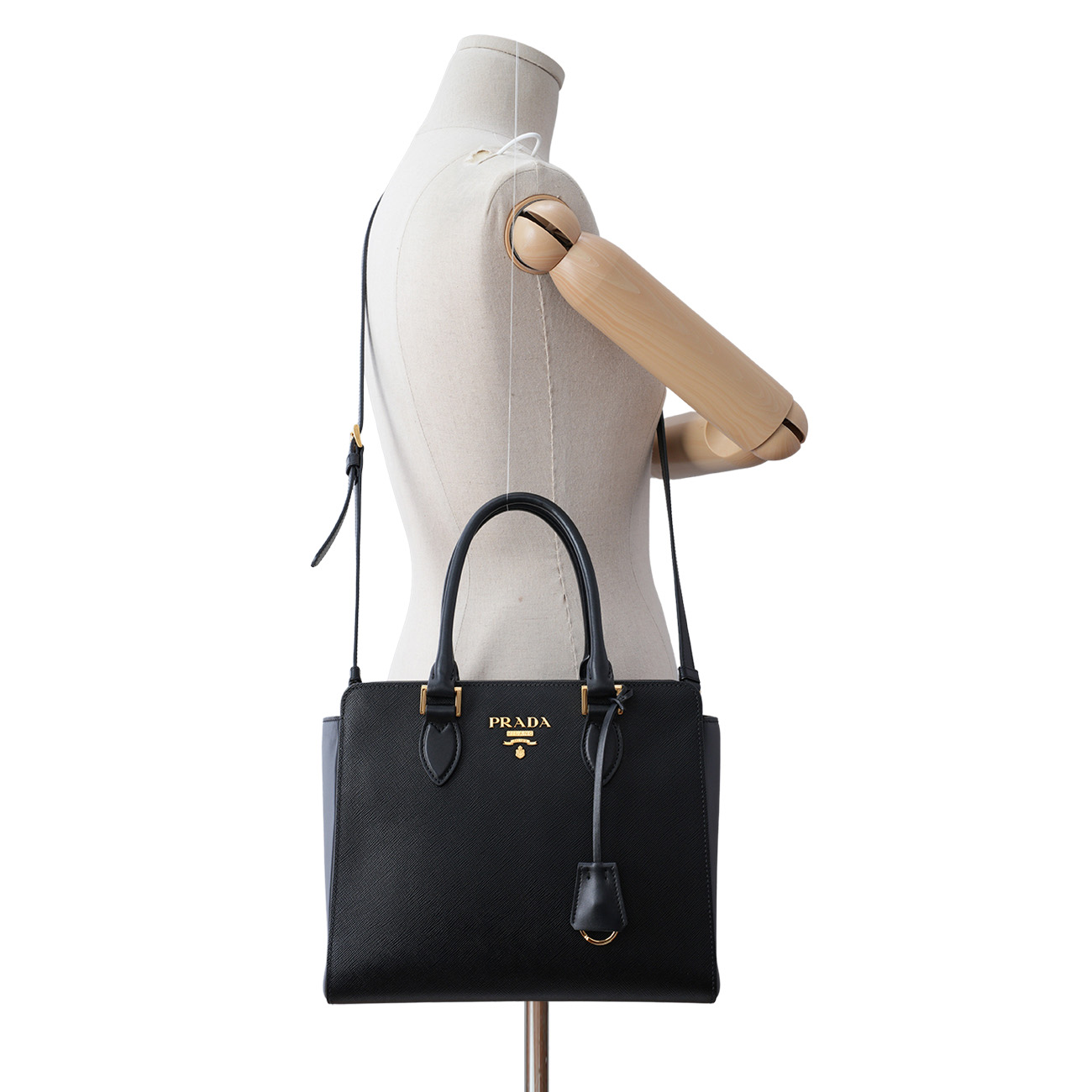 PRADA(USED)프라다 1BA113 사피아노 지퍼 투웨이백 블랙