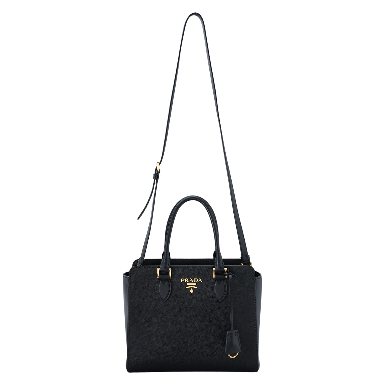 PRADA(USED)프라다 1BA113 사피아노 지퍼 투웨이백 블랙