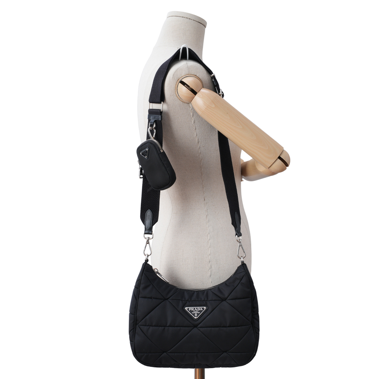 PRADA(USED)프라다 1BC151 리나일론 패딩 호보 백