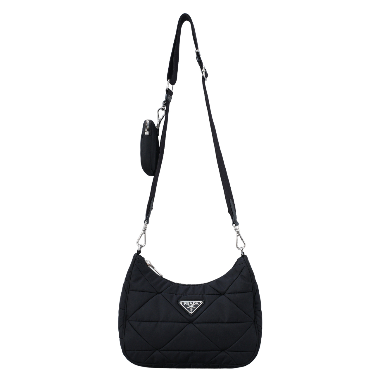 PRADA(USED)프라다 1BC151 리나일론 패딩 호보 백
