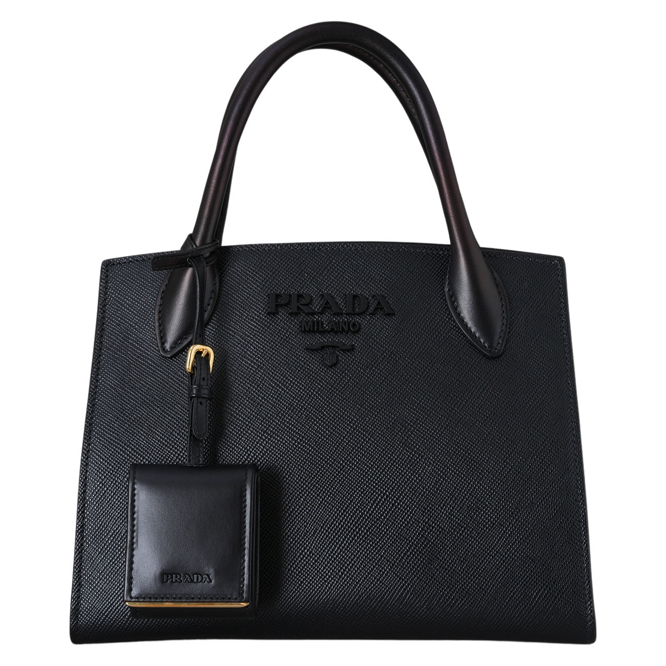 PRADA(USED)프라다 1BA156 사피아노 모노크롬 토트백
