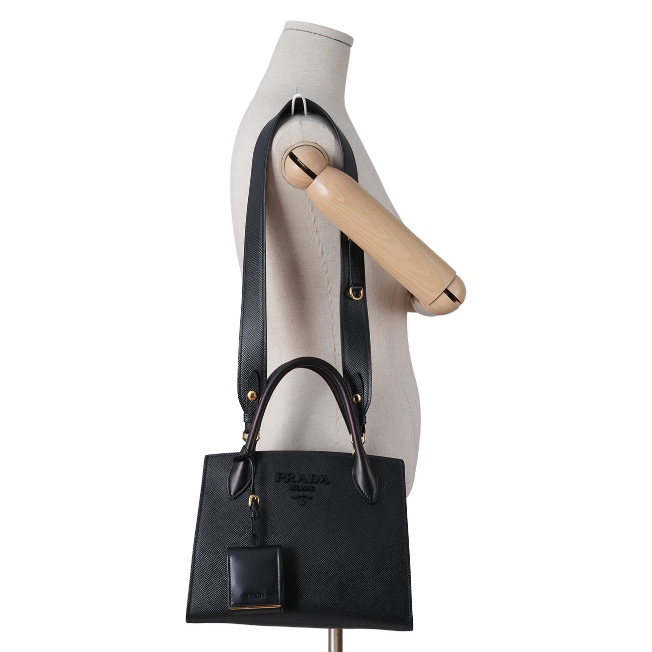 PRADA(USED)프라다 1BA156 사피아노 모노크롬 토트백