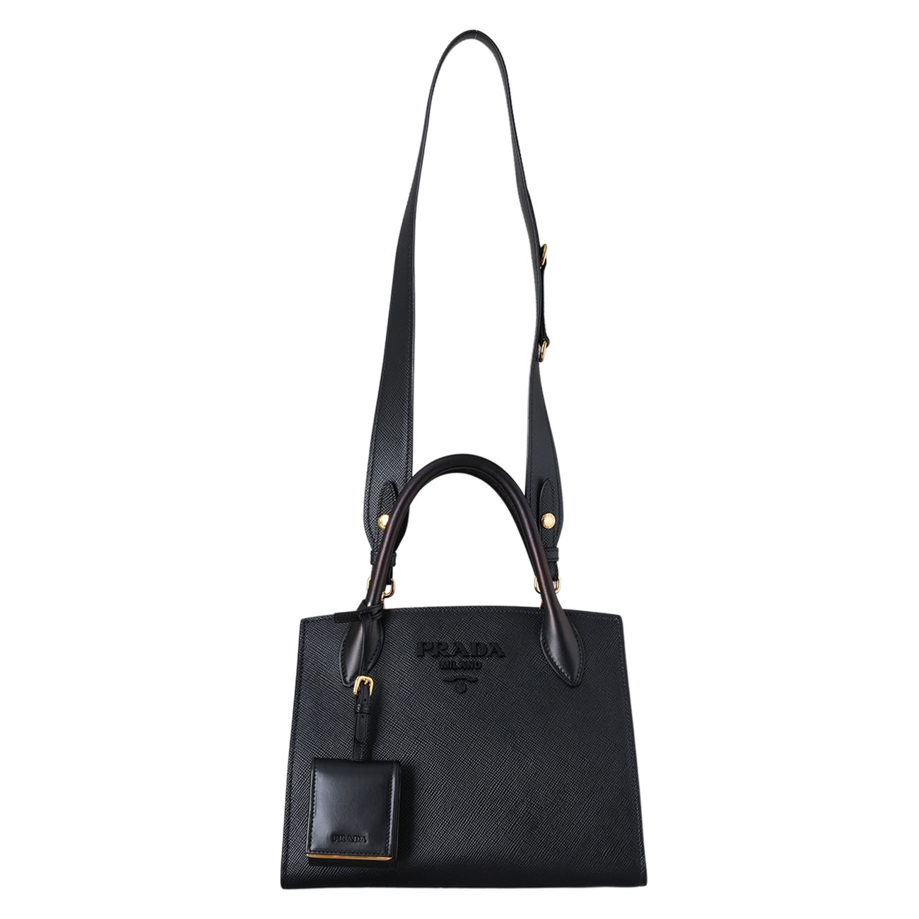 PRADA(USED)프라다 1BA156 사피아노 모노크롬 토트백