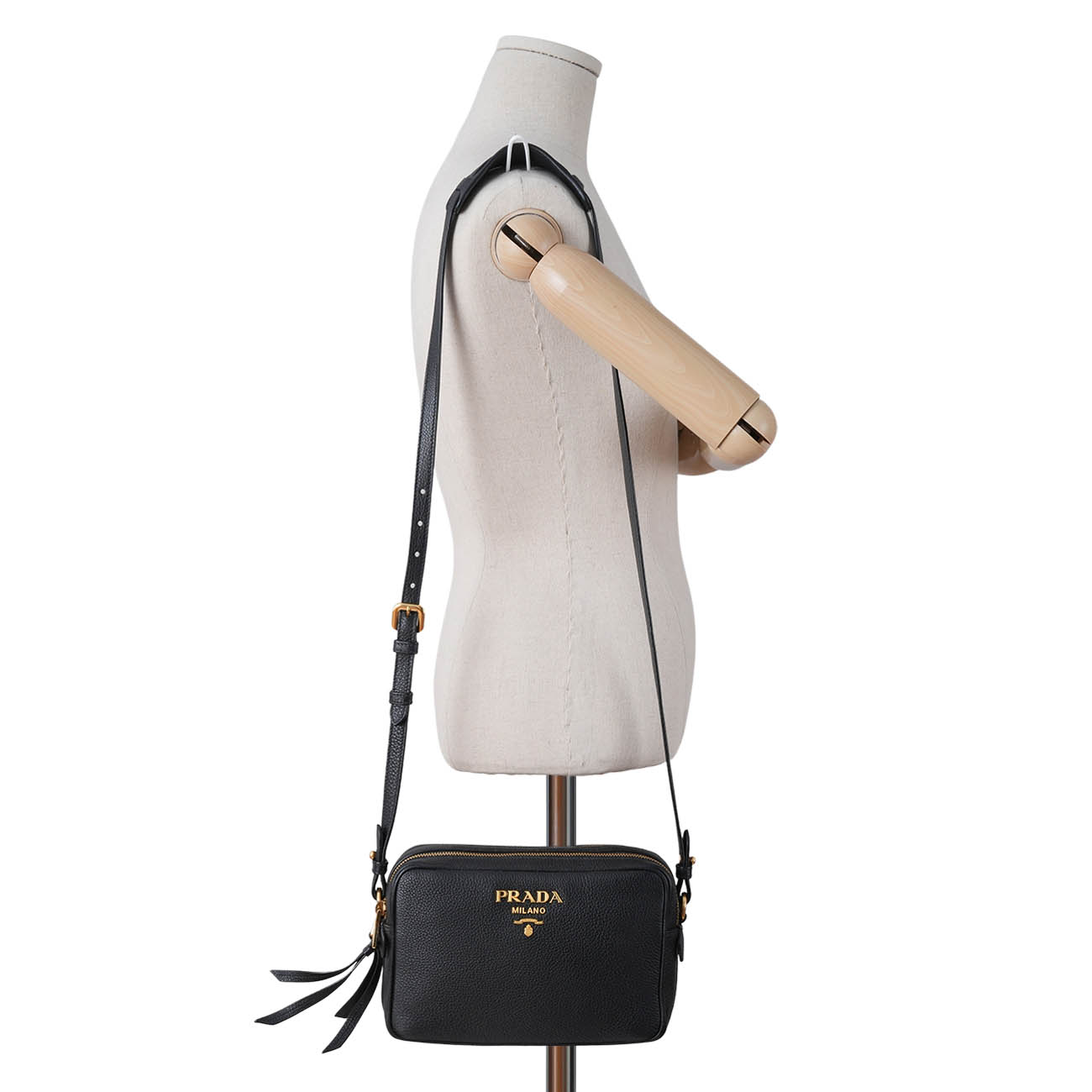 PRADA(USED)프라다 1BH082 레더 카메라백