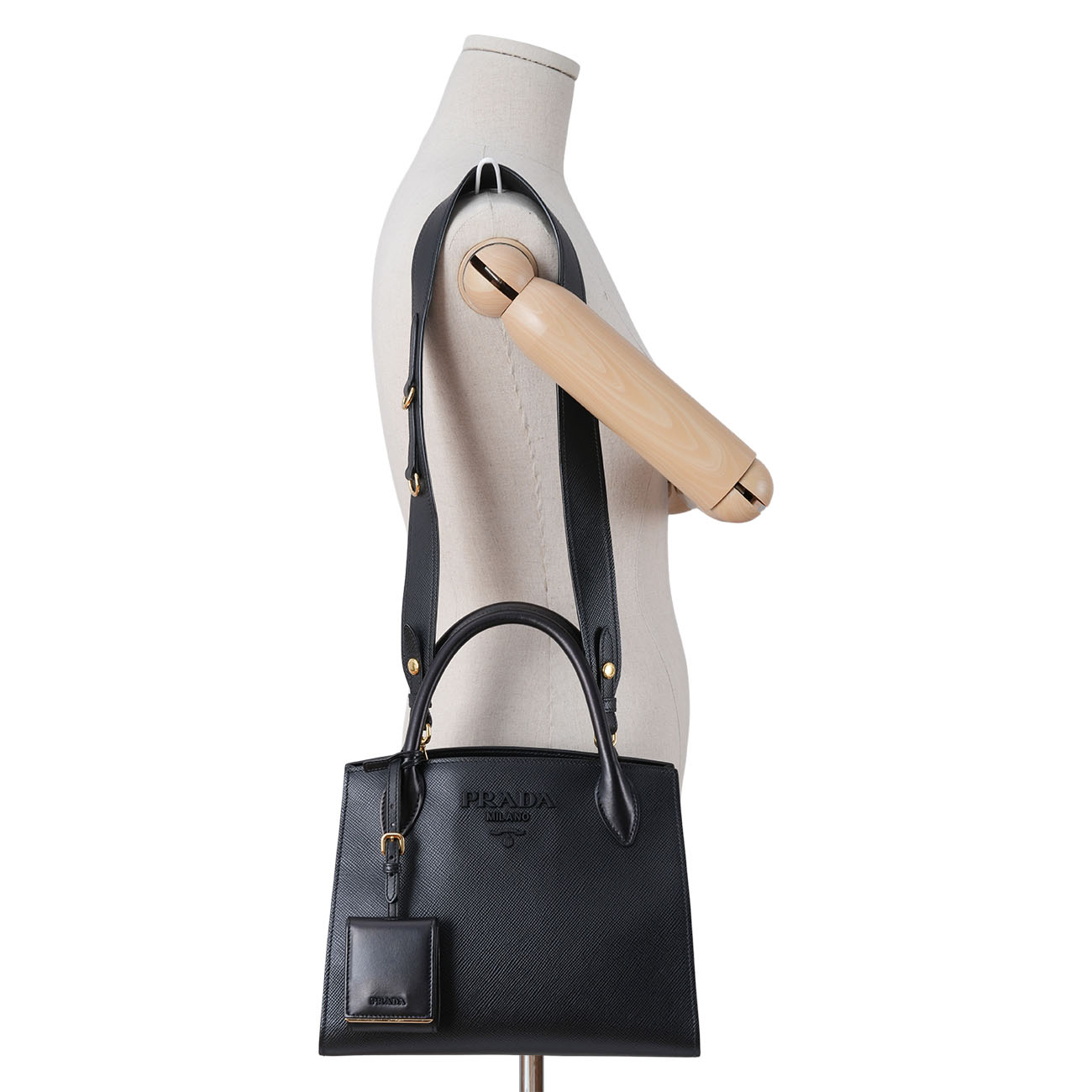 PRADA(USED)프라다 사피아노 모노크롬 스몰 토트백