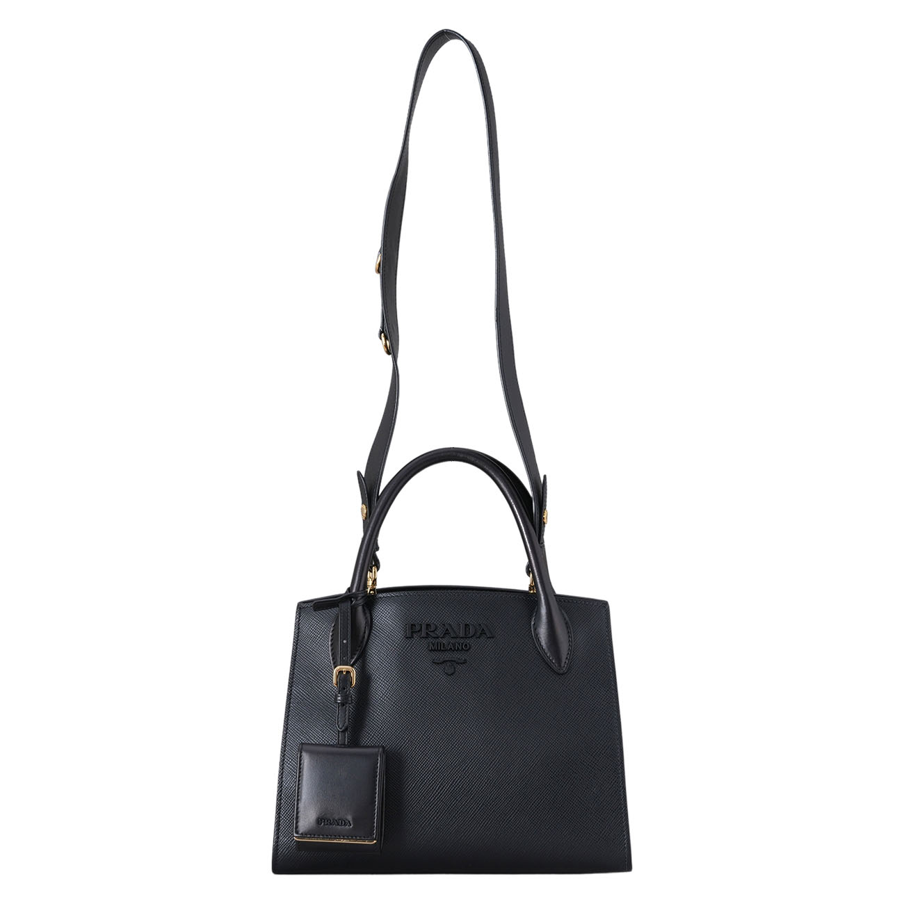 PRADA(USED)프라다 사피아노 모노크롬 스몰 토트백
