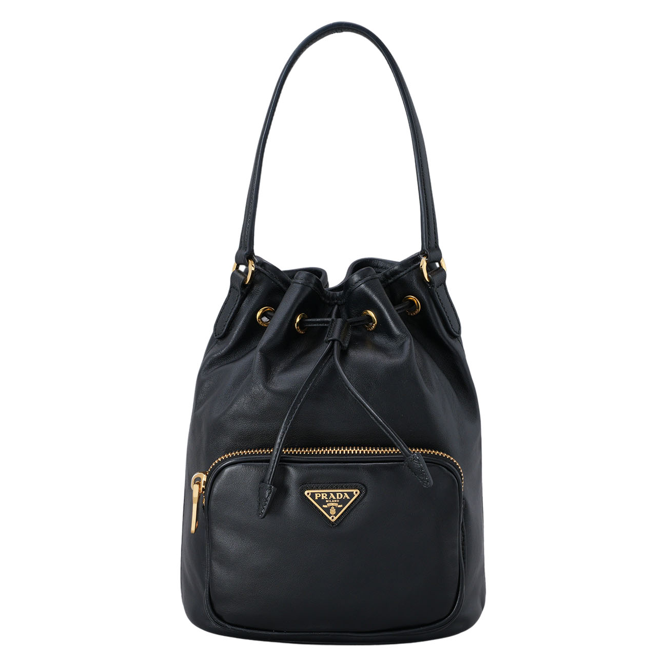 PRADA(USED)프라다 1BH038 포코노 레더 버킷 백