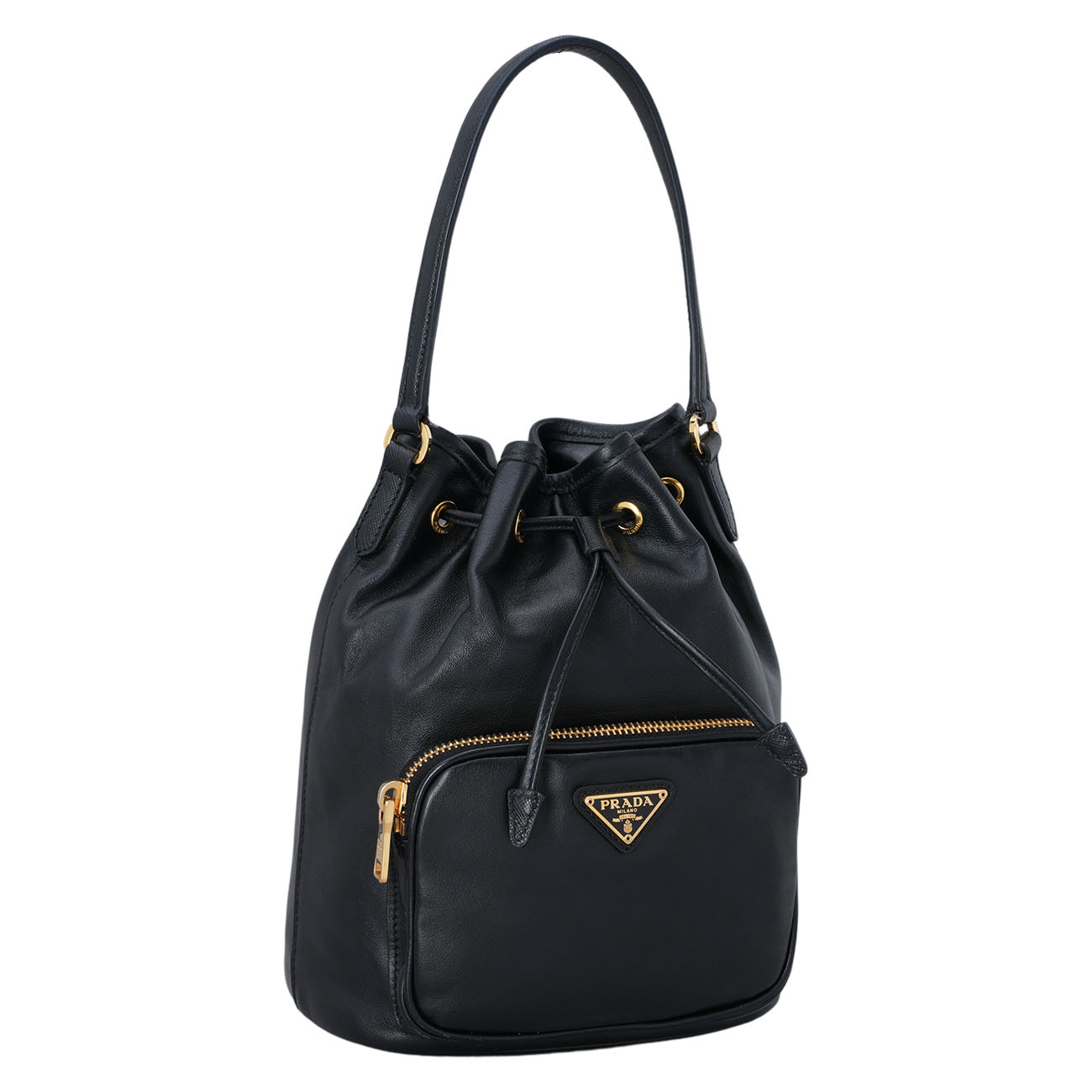 PRADA(USED)프라다 1BH038 포코노 레더 버킷 백