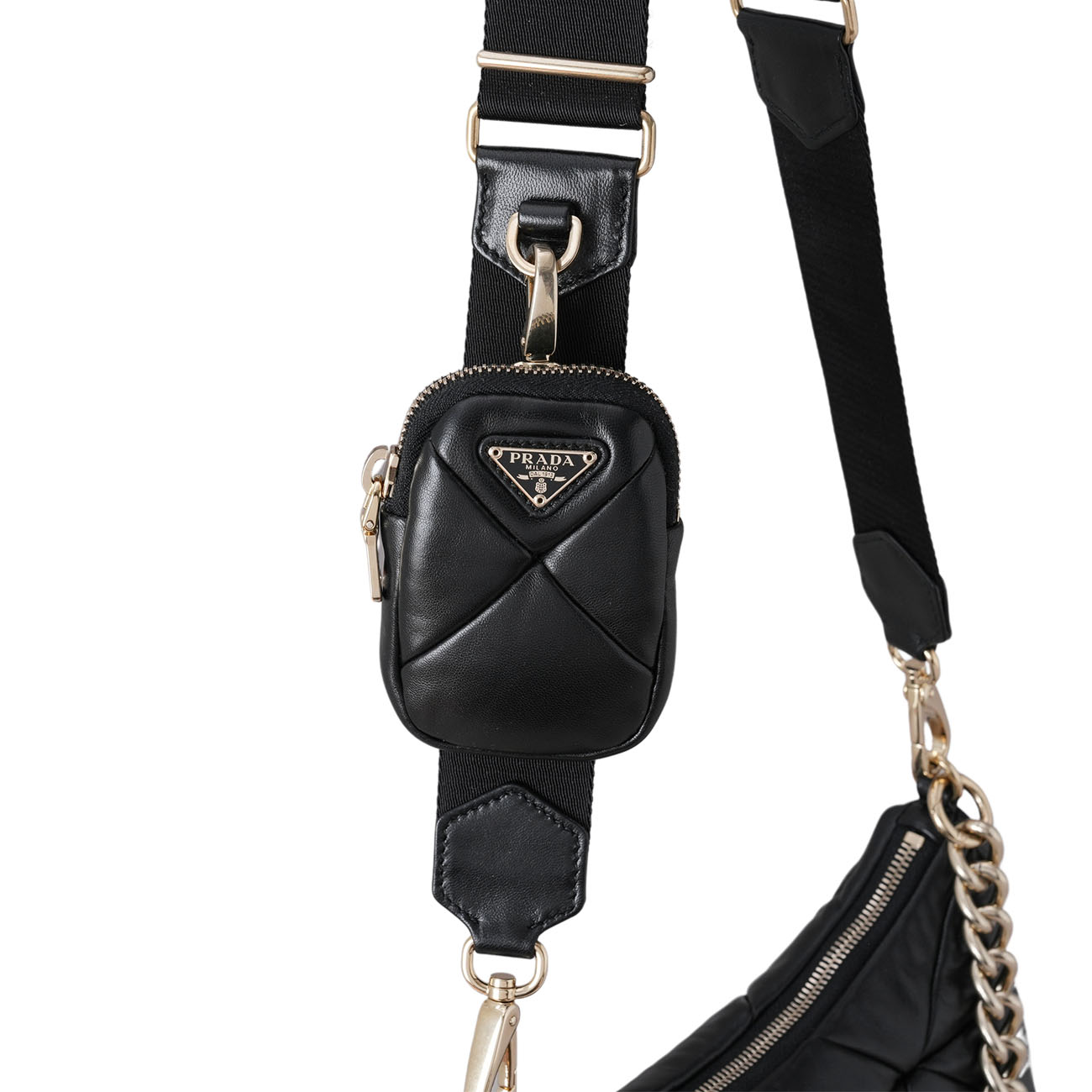 PRADA(USED)프라다 1BC157 나파 패치워크 호보 숄더백