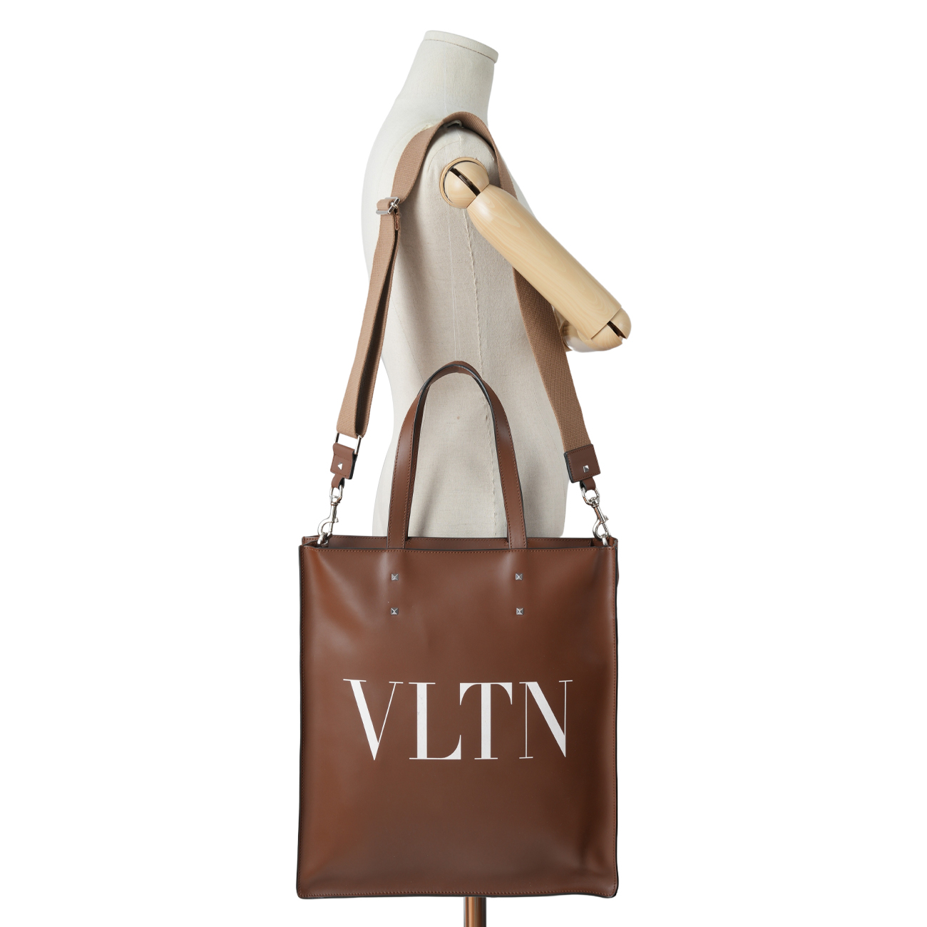 VALENTINO(USED)발렌티노 레더 팔라듐 토트백