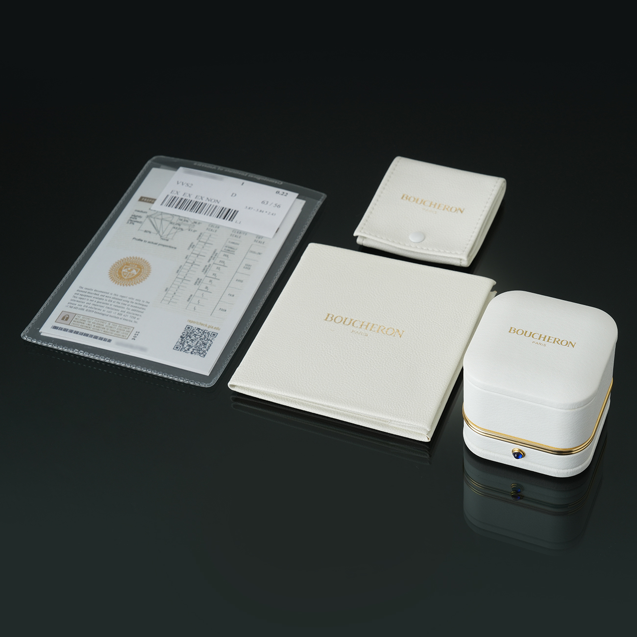 Boucheron(USED)부쉐론 다이아 0.22ct 콰트로 클래식 링 # 49