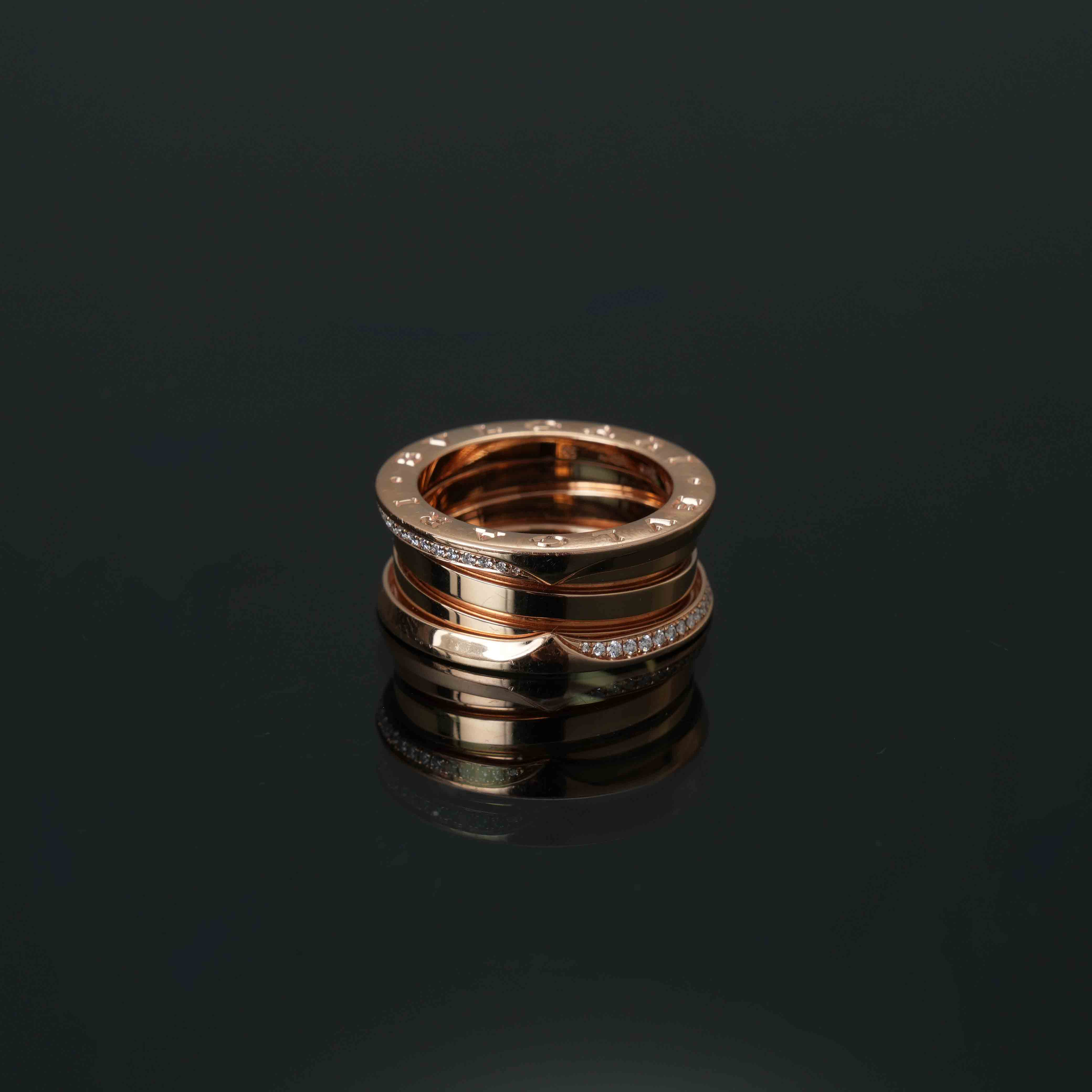 BVLGARI(USED)불가리 358965 파베 다이아 비제로원 3밴드 링 #55