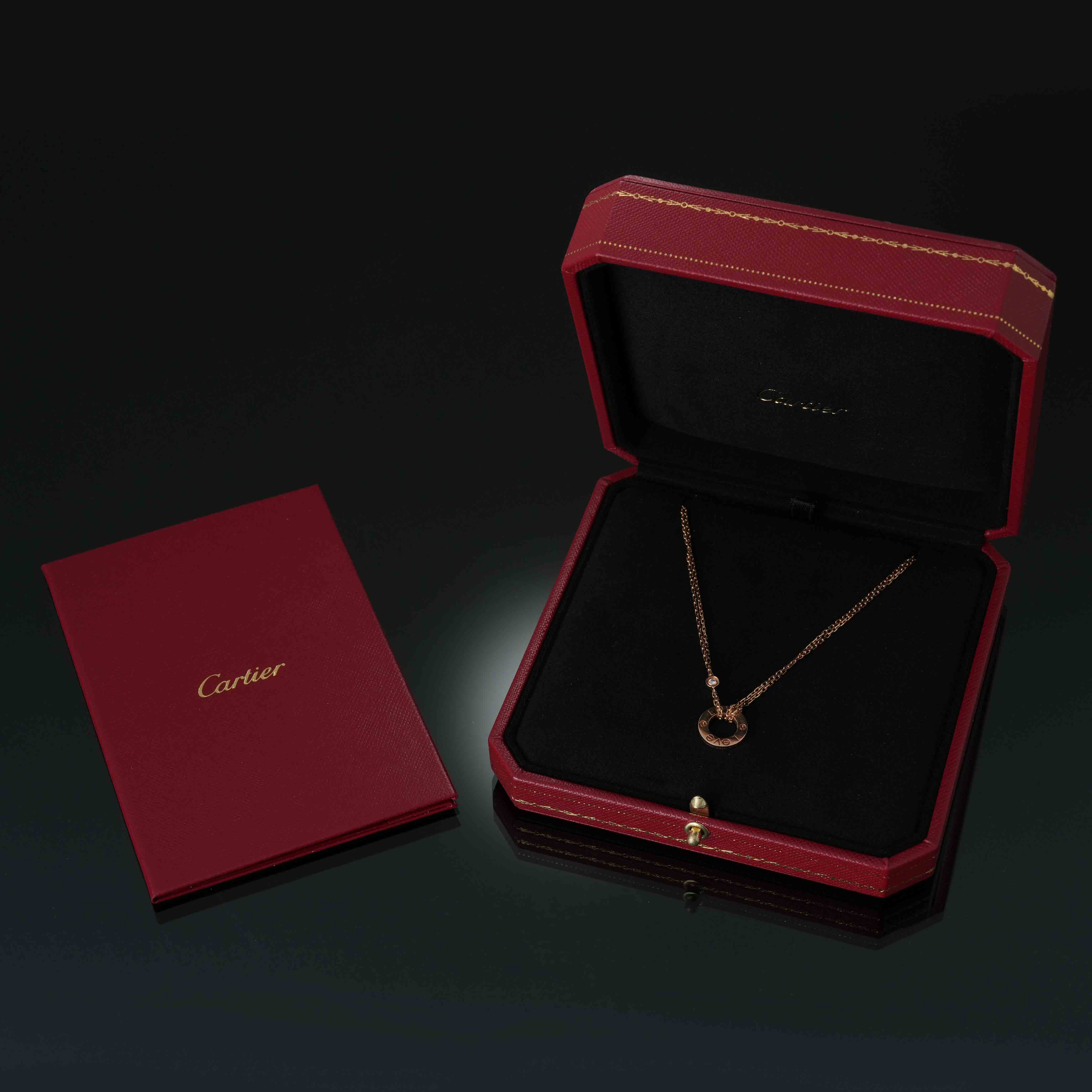 CARTIER(USED)까르띠에 2P 다이아 러브 네크리스