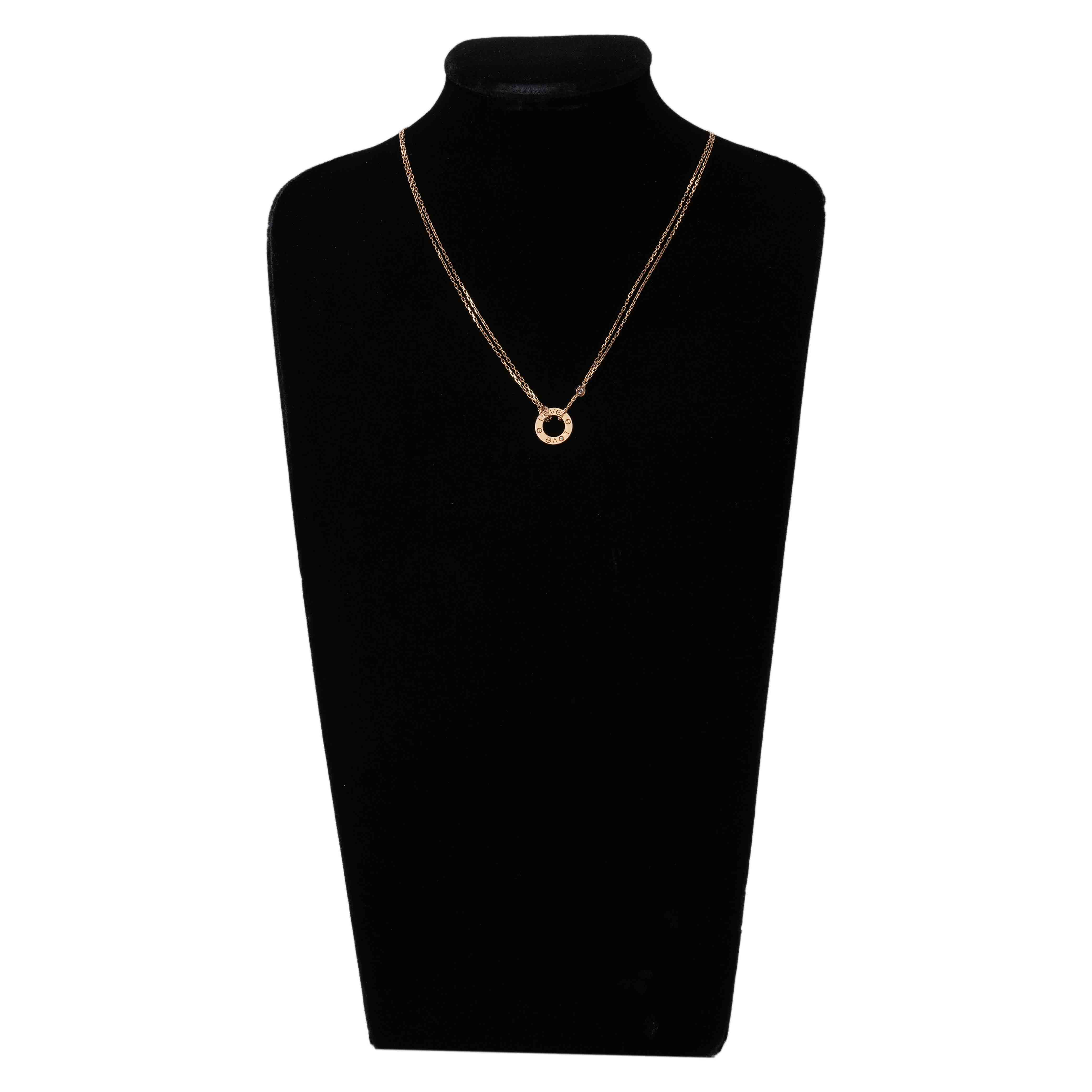 CARTIER(USED)까르띠에 2P 다이아 러브 네크리스