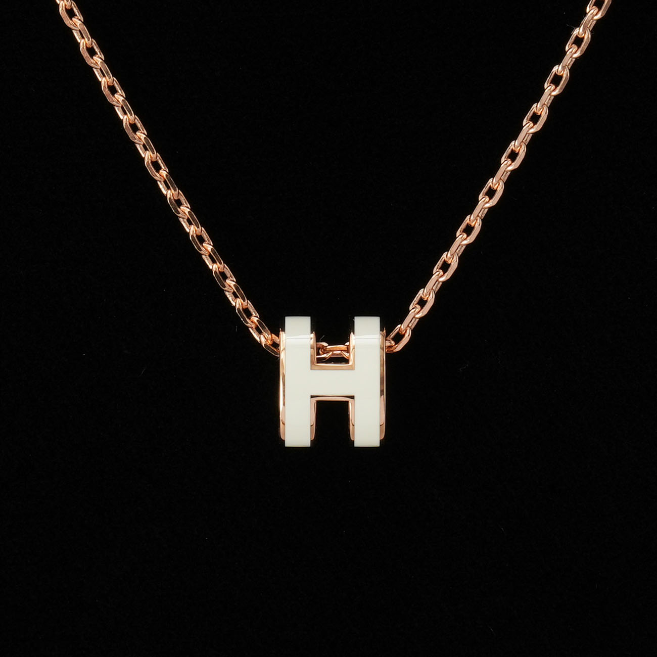 HERMES(NEW)에르메스 미니 팝아슈 핑크골드 화이트 네크리스 (새상품) NEW PRODUCT