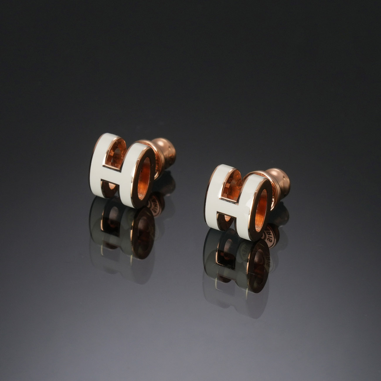 HERMES(NEW)에르메스 팝아슈 미니 이어링 화이트 로즈골드 (새상품) NEW PRODUCT