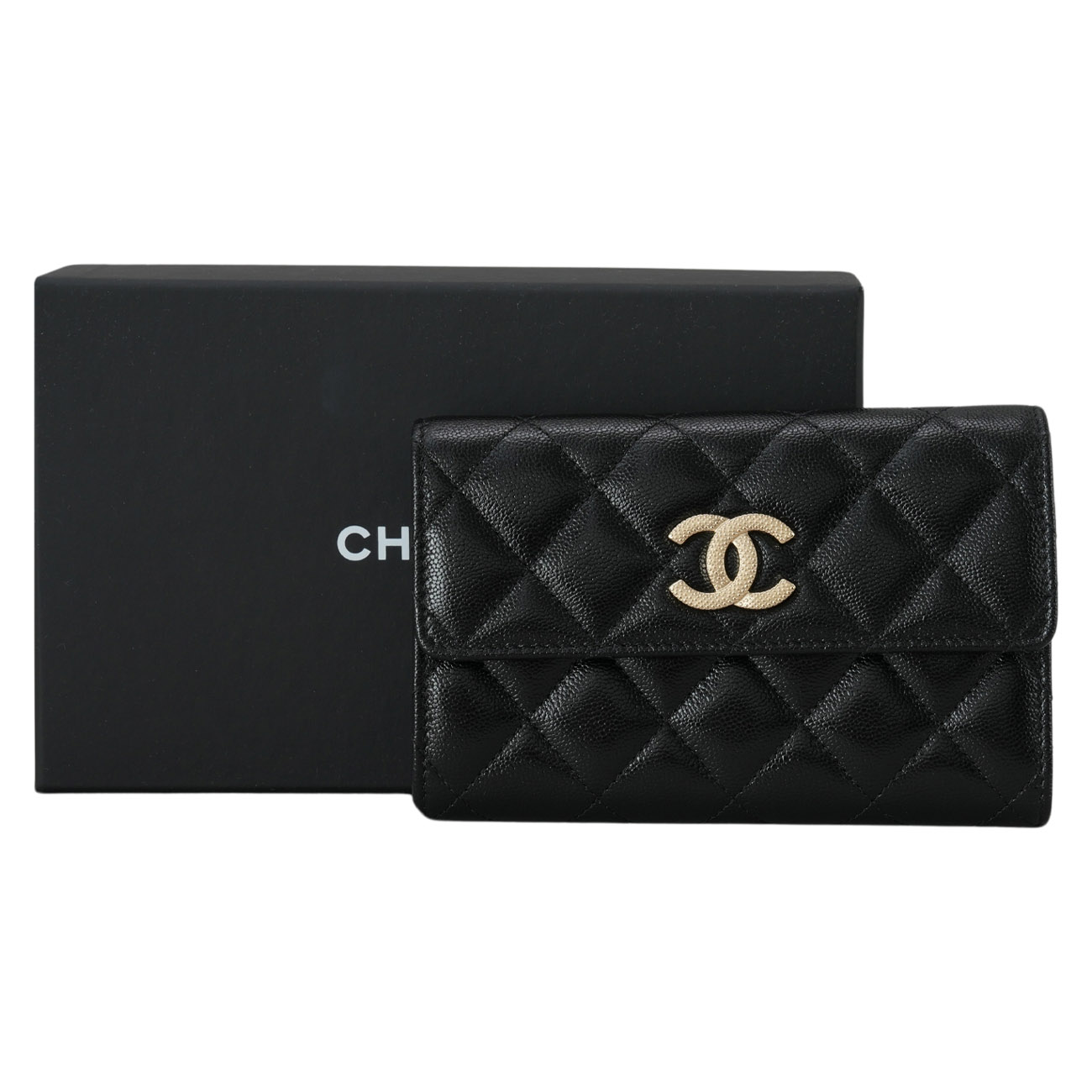 CHANEL(USED)샤넬 시즌 캐비어 중지갑