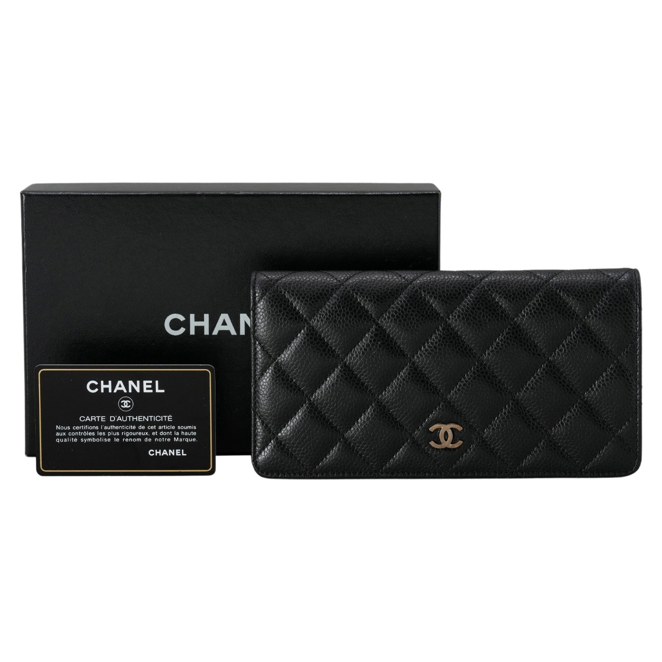 CHANEL(USED)샤넬 A31509 캐비어 장지갑 블랙