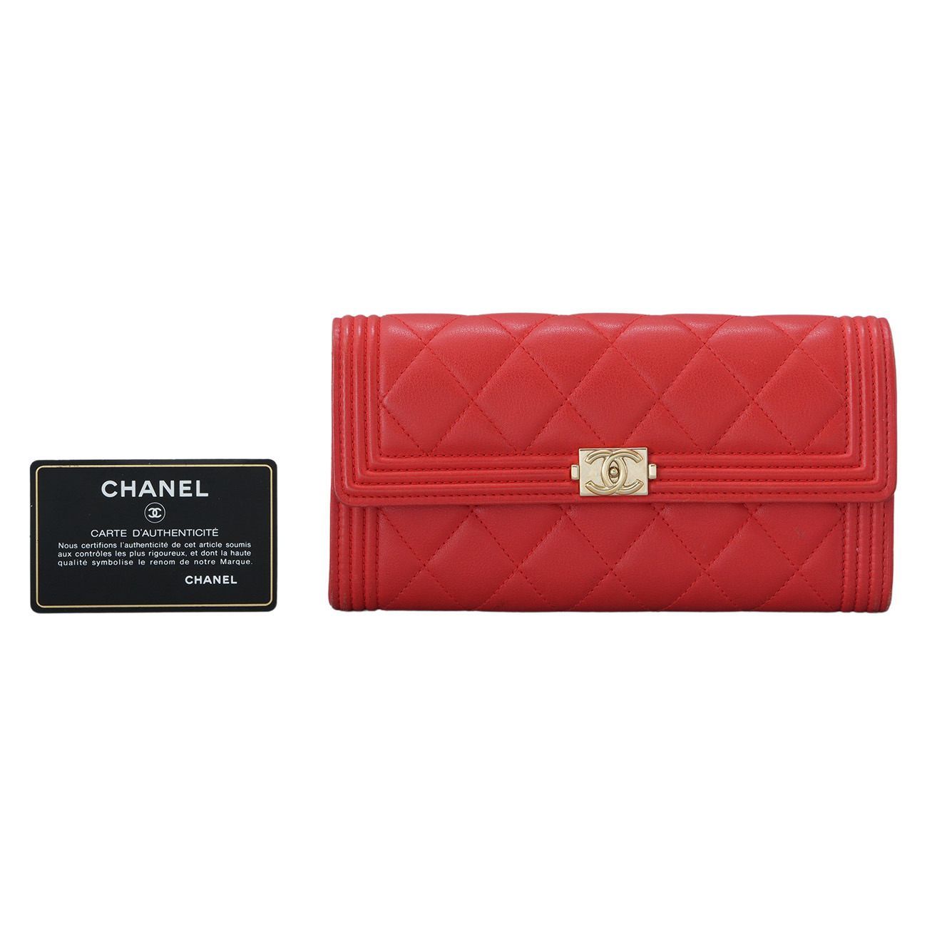 CHANEL(USED)샤넬 램스킨 보이샤넬 장지갑