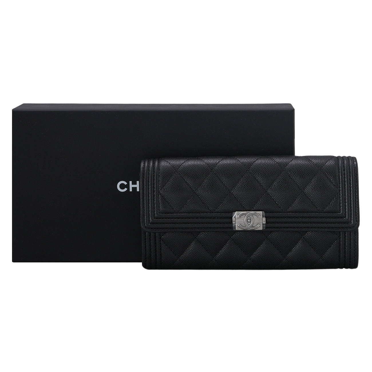 CHANEL(USED)샤넬 A80286 캐비어 보이샤넬 장지갑