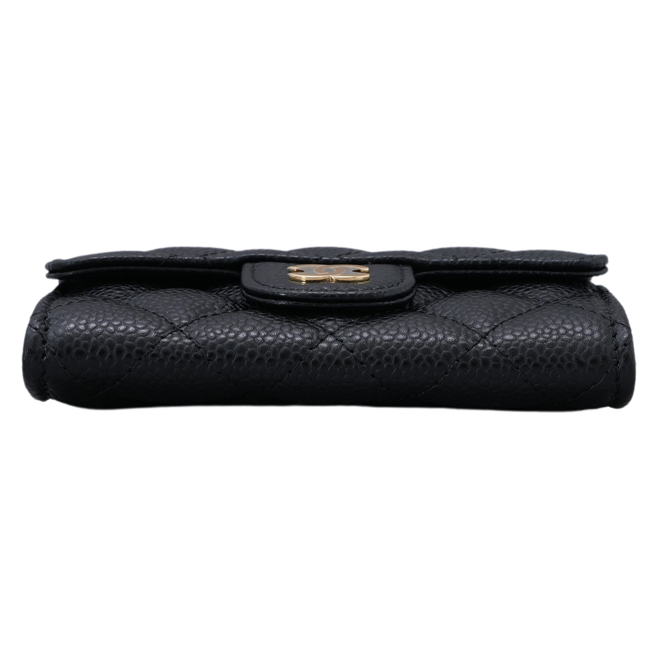 CHANEL(USED)샤넬 캐비어 카드지갑 똑딱이 블랙금장