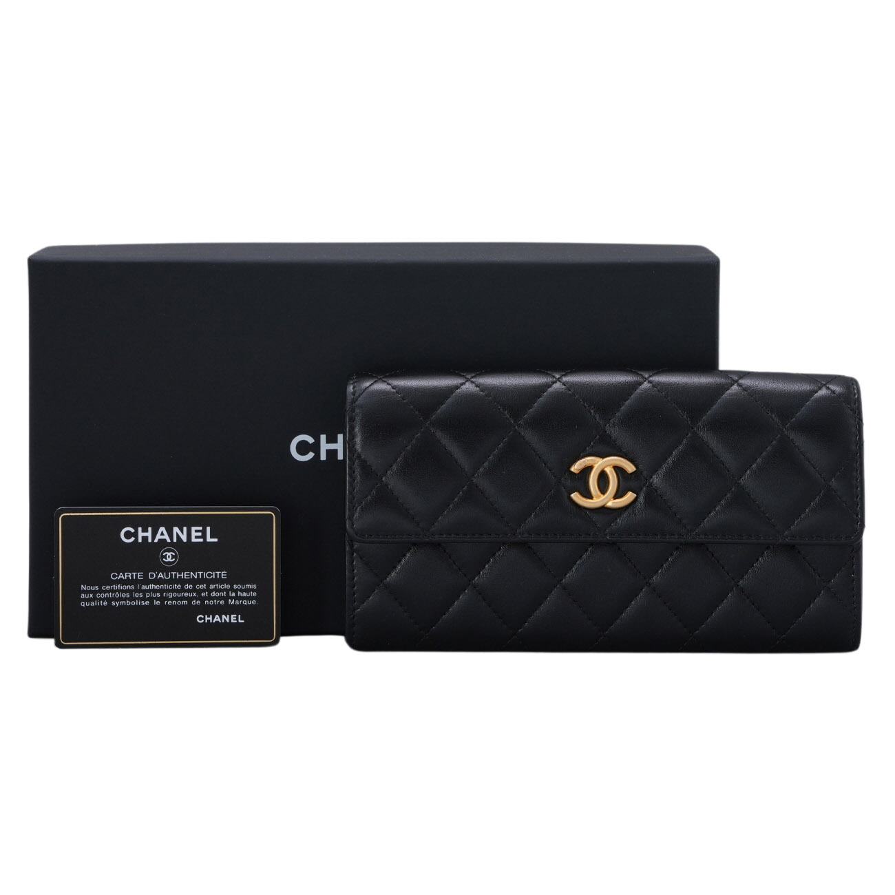 CHANEL(USED)샤넬 AP2556 램스킨 장지갑