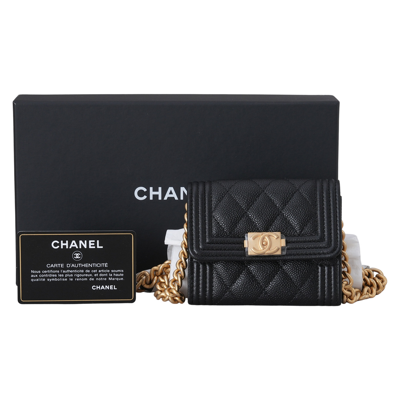 CHANEL(USED)샤넬 AP2206 보이넬 미니 체인 지갑