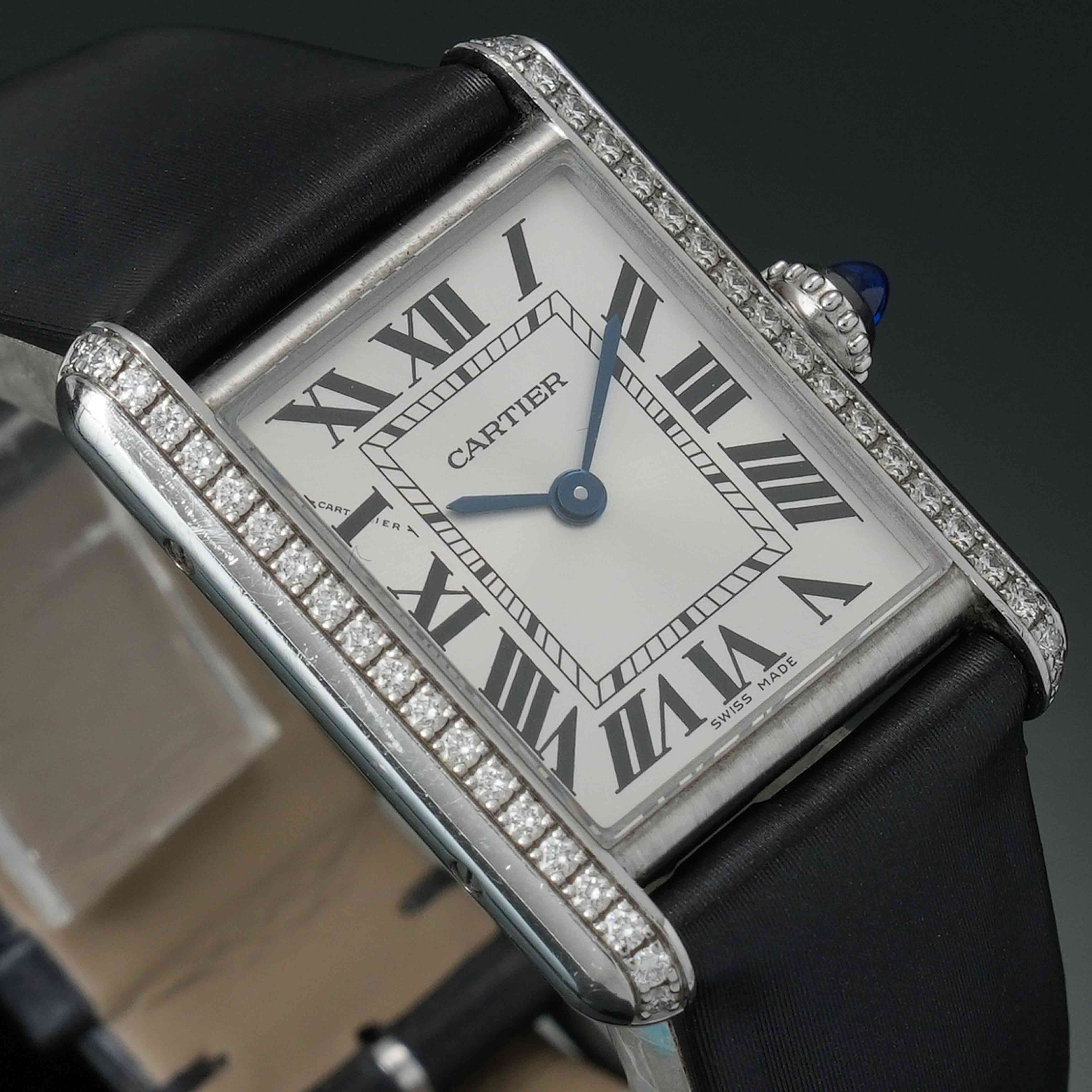 CARTIER(USED)까르띠에 탱크 머스트 스몰 다이아베젤 W4TA0016