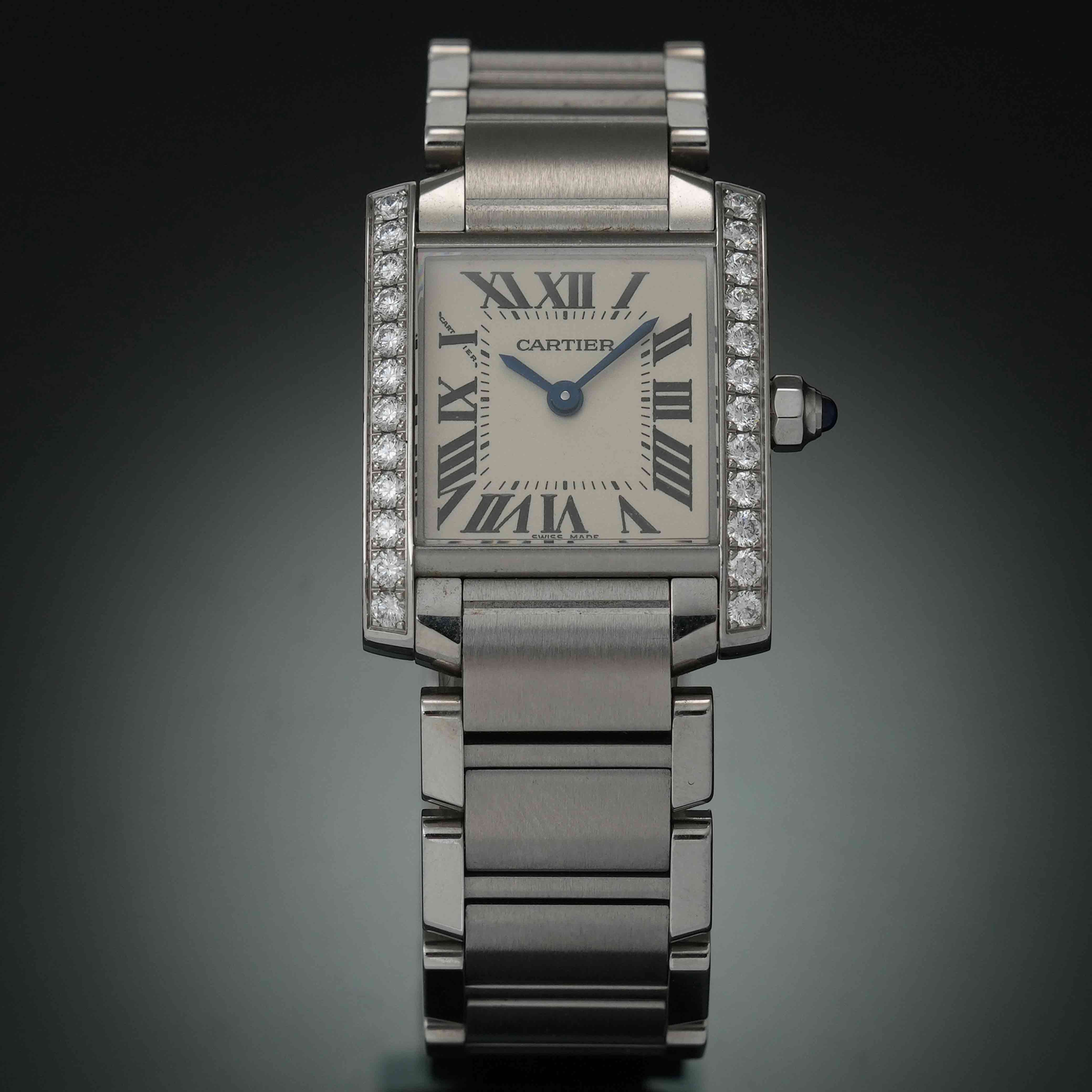 CARTIER(USED)까르띠에 탱크 프랑세즈 스몰 다이아 베젤 W4TA0008