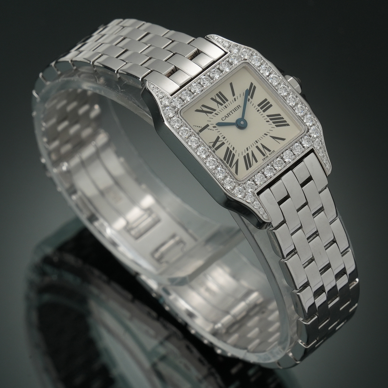 CARTIER(USED)까르띠에 산토스 드모아젤 미니 다이아베젤