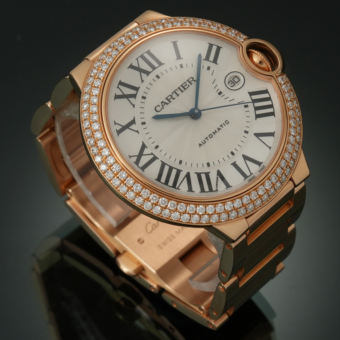 CARTIER(USED)까르띠에 발롱블루 42 금통 다이아베젤
