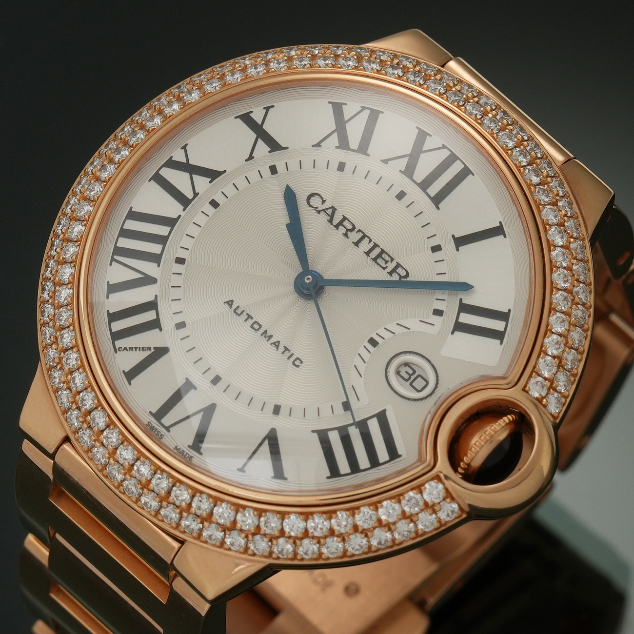 CARTIER(USED)까르띠에 발롱블루 42 금통 다이아베젤