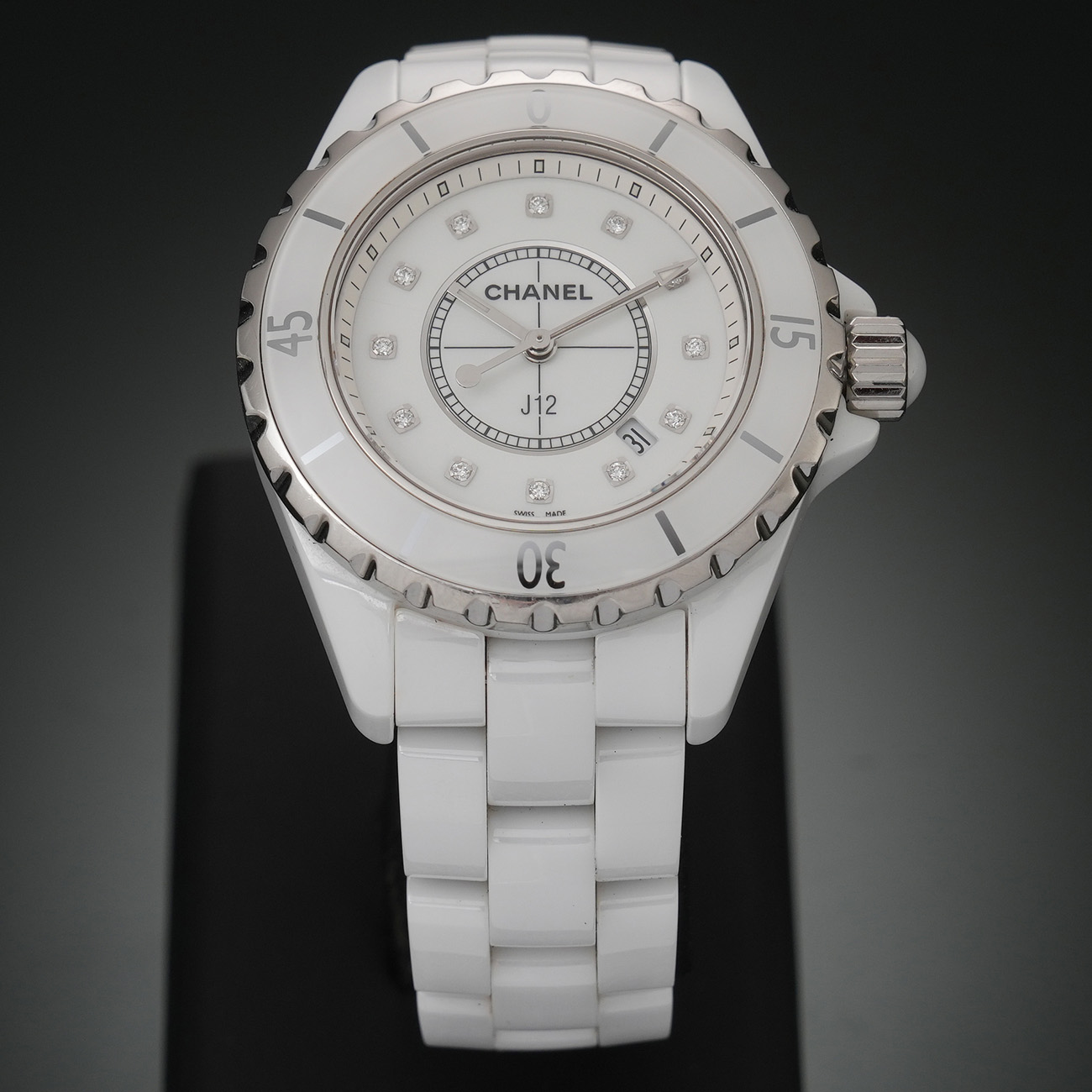 CHANEL(USED)샤넬 H1628 화이트 세라믹 J12 쿼츠 33MM