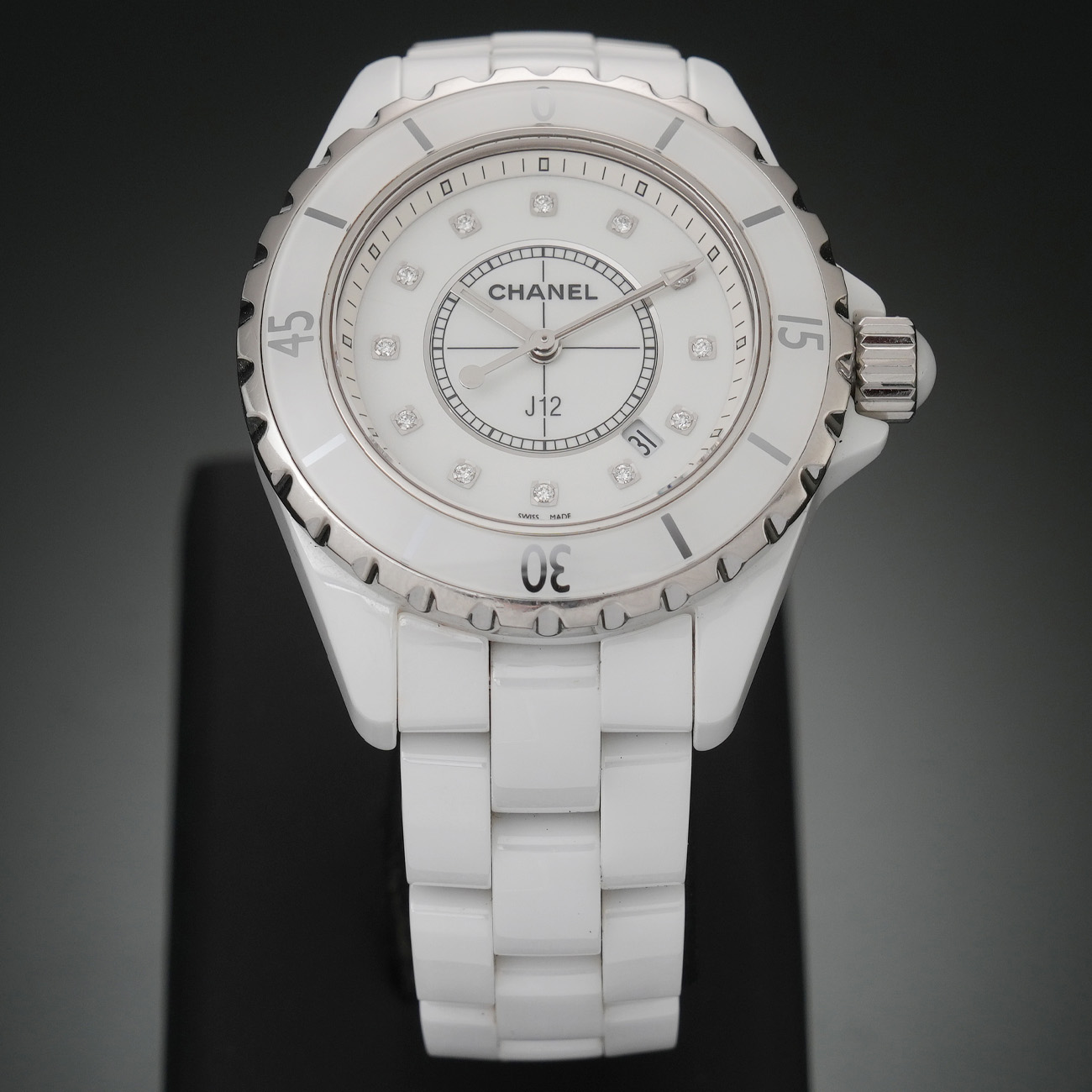 CHANEL(USED)샤넬 H1628 화이트 세라믹 J12 쿼츠 33MM