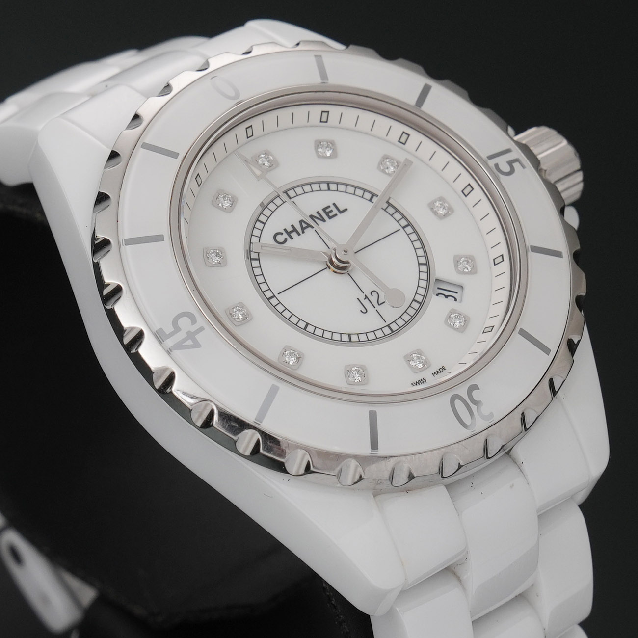 CHANEL(USED)샤넬 H1628 화이트 세라믹 J12 쿼츠 33MM