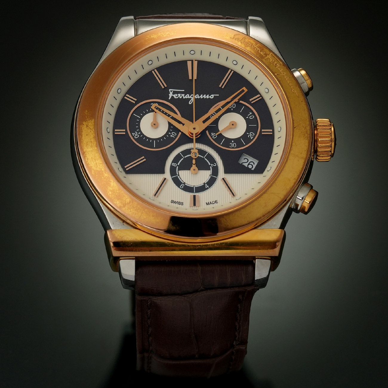 FERRAGAMO(USED)페레가모 1898 크로노 워치 F78LCQ9595