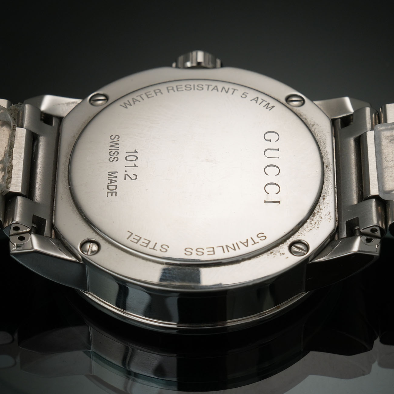 GUCCI(USED)구찌 G 인터로킹 워치 크로노 쿼츠 101.2