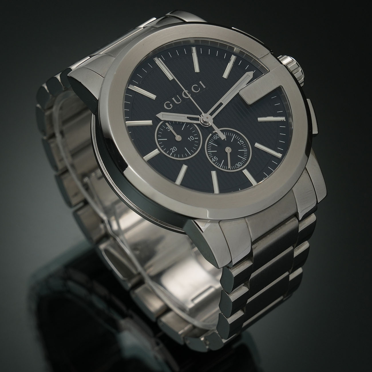 GUCCI(USED)구찌 G 인터로킹 워치 크로노 쿼츠 101.2