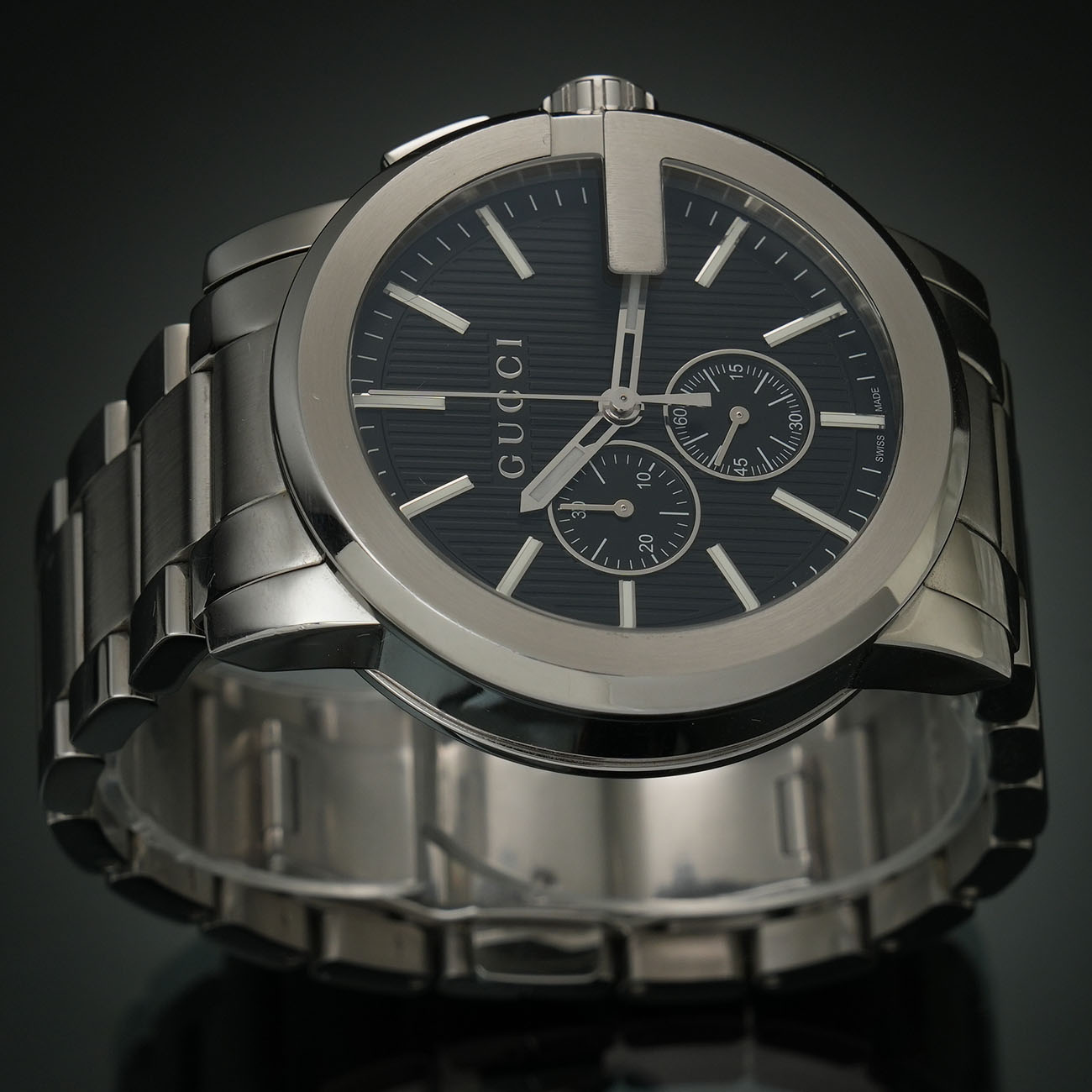 GUCCI(USED)구찌 G 인터로킹 워치 크로노 쿼츠 101.2