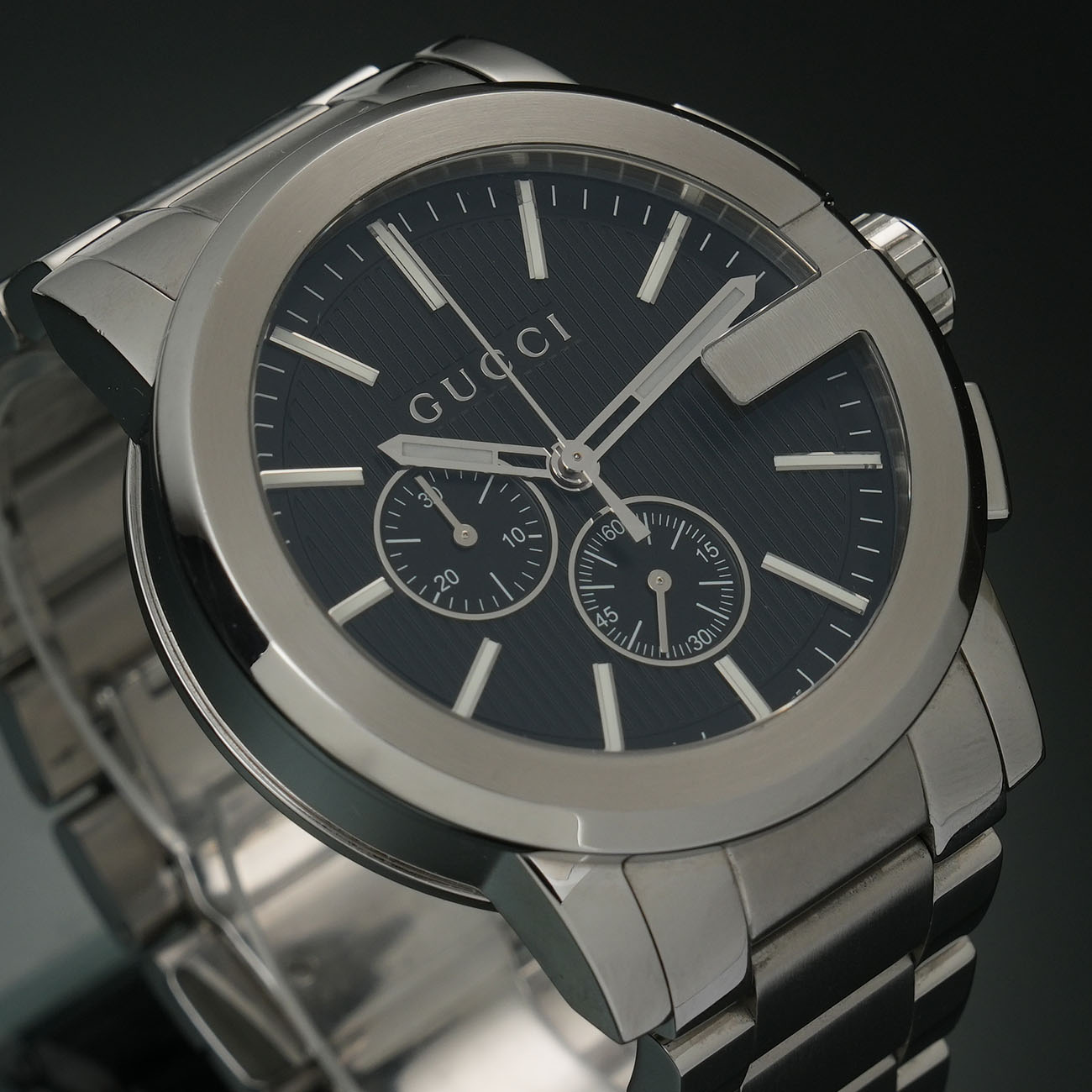 GUCCI(USED)구찌 G 인터로킹 워치 크로노 쿼츠 101.2