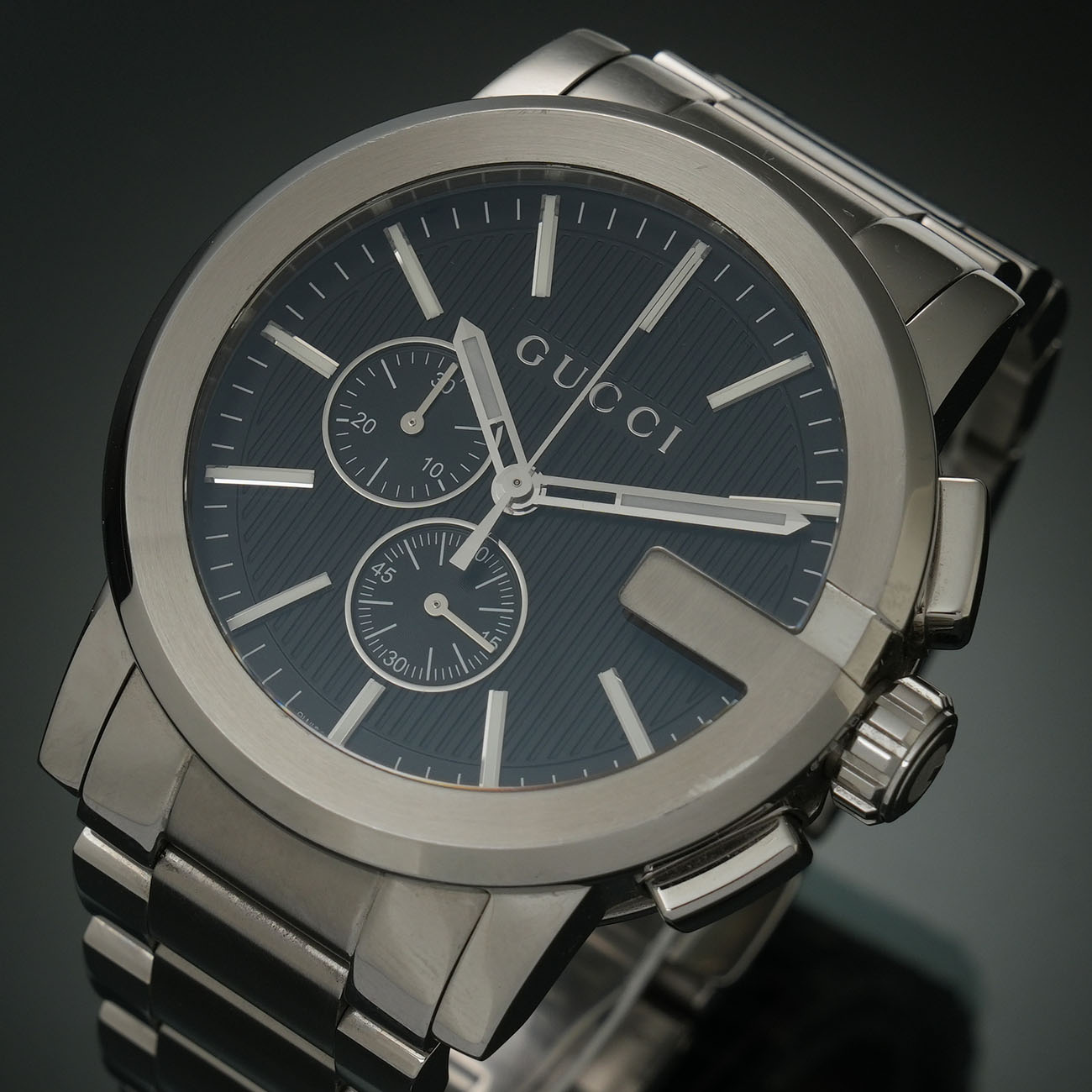 GUCCI(USED)구찌 G 인터로킹 워치 크로노 쿼츠 101.2