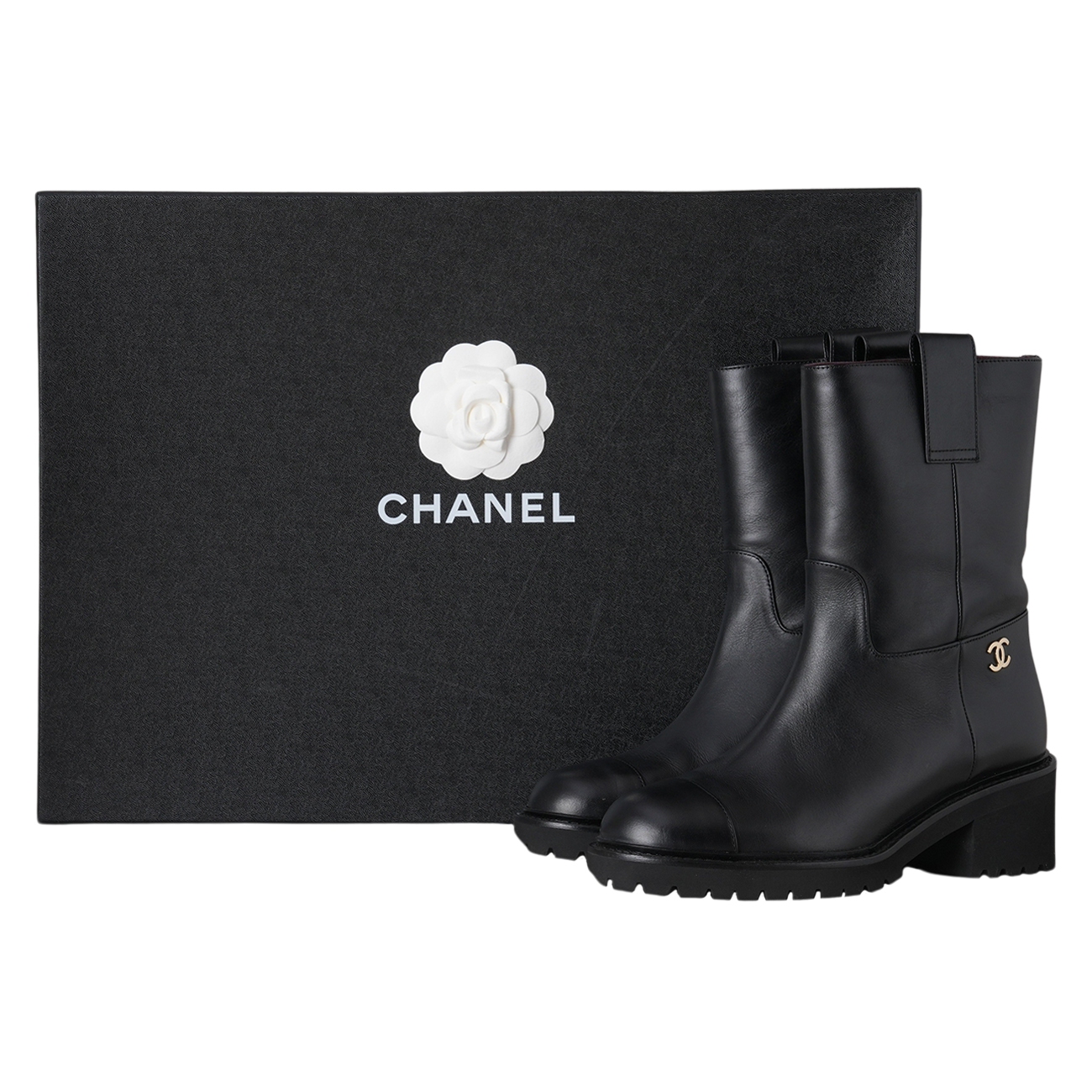 CHANEL(USED)샤넬 G36749 샤넬 로고 앵클부츠 #36
