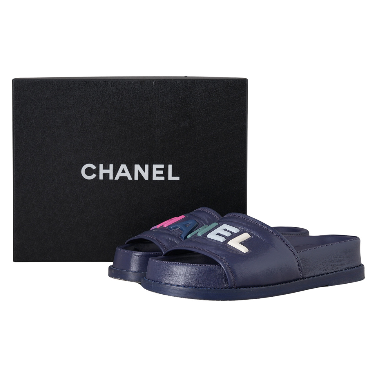 CHANEL(USED)샤넬 G38933 레더 슬리퍼#38