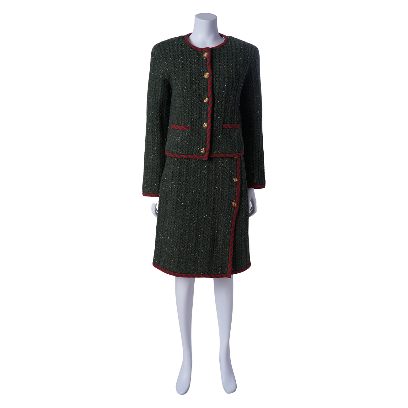 GUCCI(USED)구찌 케이블 니트 가디건 & 스커트# M