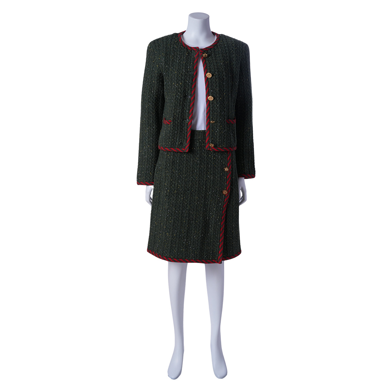 GUCCI(USED)구찌 케이블 니트 가디건 & 스커트# M
